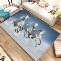3D Animal Pentium Fine Horse Area Kilimėlis Didelis, Kiliminis kilimėlis svetainės miegamojo sofos durų kilimėliui dekoruoti, Vaikų neslystantis grindų kilimėlis 40x60cm(15x23in)