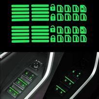 Automobilio lango mygtukas Šviečiantis lipdukas Automobilio stiliaus švytintis lipdukas Lango pakėlimo jungiklis naktiniai fluorescenciniai lipdukai Automobilio interjero lipdukai žalia