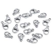 25pcs Stainless Steel Lobster Clasps Hooks End Clasps Connectors For Necklace Bracelet Jewelry Making Accessories Wholesale 9x6mm 25PCS sidabras