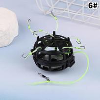 Square Spring Fishing Bait Cage 6 Hooks Carbon Steel Line Group Feeder With Sinker Outdoor Angling Bait Holder Rig