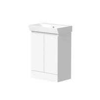 Vonios spintelė RB BATHROOM KEEN, su praustuvu, matinės baltos sp., 59 x 85,5 x 39 cm