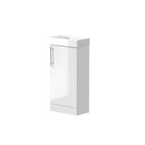 Vonios spintelė RB BATHROOM TETRA, su praustuvu, baltos sp., 40 x 85 x 22 cm