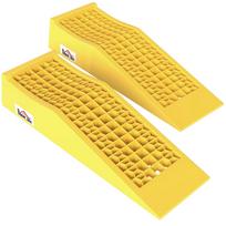 Set of 2 Ramps for Car Utility Vehicle Loading Ramp Dim. 70L x 19.5W x 7.8H cm PP Yellow 70 x 19.5 x 7.8 cm