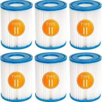 6 vnt. II tipo baseino filtro kasetė, suderinama su 58385E 58094 baseino siurblio filtru, pripučiamo plaukimo baseino pakeitimas white