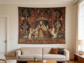Bohemiškas gobelenas sienai Estetiškas kambario dekoras Gamtos peizažas Miško sienos menas Namų tekstilė Studento kambario dekoras Vintage pledas Paplūdimio 150x200cm(60x80in) black