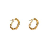 Women Fashion Minimalist Twisted Broken Silver Metal Wrapped Hoop Earrings Jewelry auksas