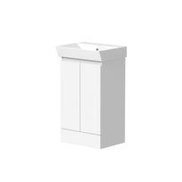 Vonios spintelė RB BATHROOM KEEN, su praustuvu, matinės baltos sp., 49 x 85,5 x 39 cm