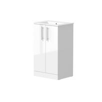 Vonios spintelė RB BATHROOM TETRA, su praustuvu, baltos sp., 50 x 85 x 22 cm