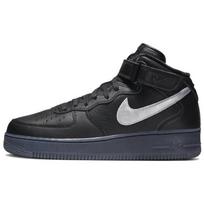 Nike Air Force 1 Mid Premium 'Black Metallic Silver' Sneakers DX3061-001 45