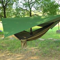 Greitai atidaroma moskitinė hamako palapinė: Parašiutinis nailonas stovyklavimui ir lauko pramogoms Black Canopy + Black Hammock