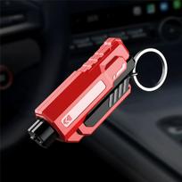Langų daužiklis ir pjaustytuvas raktų pakabukas, 2 viename automobilio saugos plaktukas, stiklo daužiklis po vandeniu, avarinis langų perforatorius pabėgimo įrankis transporto priemonei One Size red