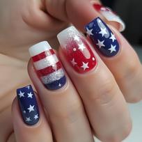 24PCS Y2k Colorful Medium Square Press on Nail Dopamine Graffiti French False Nails Sweet Cool Silver Star Pink Fake Nails Patch gray