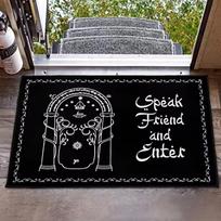Speak Friend and Enter Doormat Non-Slip Bathroom Kitchen Mat Garden Garage Door Floor Entrance Carpet Rug Home Decor 40cm x 60cm white