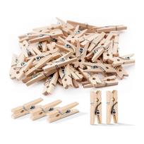 100Pcs Mini Wood Clothespins 2.5/3.5cm Mini Natural Wooden Clips Photo Clip Small Craft Wood Clips DIY Wedding Party Wooden Clip