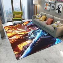 Demon Slayer Inosuke Carpet Non Slip Rug Cartoon Anime Living Room Bedroom Sofa Balcony Entrance Home Decor Mat 50X80CM yellow