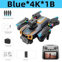 Genuine Drone A19 Pro 8K Professional HD Dual Camera Photography Brushless Foldable Quadcopter 5G GPS RC Distance 360°Obstacle Avoidance Drones Toys 4K+1 battery mėlyna