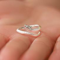 New Spirit Snake Snake Ring Men's and Women's Tail Ring Small Snake Index Finger Ring Opening Adjustable Personality Ring resizable