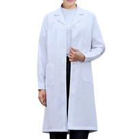 Profesionalus unisex laboratorinis chalatas ilgomis rankovėmis, pagamintas iš patvaraus audinio, idealiai tinkantis medicinos, mokslo ir laboratoriniam naudojimui XXL balta