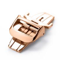 Metalinė sagtelė laikrodžio apyrankei, sidabrinė, auksinė, rožinė, nerūdijančio plieno sagtelė Jaeger laikrodžio apyrankių sagtelėms, 18mm, su įrankiu 18mm rožinio aukso spalvos