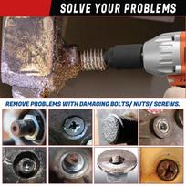 CRVs Steel Screw Extractor Set MultiSpline Hex Head Design for Removing Broken Bolts Screws Studs and Threaded Pins China Mainland