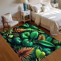 New Arrival Lush Tropical Leaf Area Rug Non Slip Soft Floor Carpet for Living Room Bedroom Nursery Entryway Decor 40x60cm