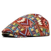Fashion Headwear Jacquard Retro Beret Adjustable Lightweight Beret Hat Ethnic Embroidery Beret Cap Unisex