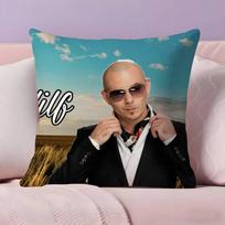 Rapper Singer P-Pitbull Pillow Case Ultra Soft Skin Friendly Fabric Cloud Like Comfort & Concealed Zipper Peach skin 18*18(CM)-1Pcs