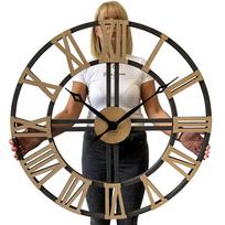 Large wood loft wall clock 80cm
