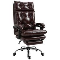 Biuro fotelis ergonomiškas biuro kėdė su reguliuojamu aukščiu atlošiama nugarėlė ištraukiama kojų atrama ruda 72 x 70 x 130 cm
