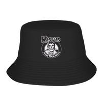 Misfits Skull  Bucket Hat Panama Bob Hats Outdoor Fashion Reversible For Summer Beach Fishing Unisex FisherUnisex Caps One Size gray