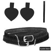 1 pora moteriškų batų raištelių aukštakulniams Reguliuojamas batų dirželis, neslystantis Suede black