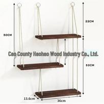 Solid Wood Wall-Mounted Rack for Living Room & Bathroom Storage