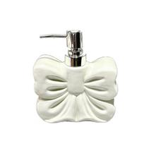Cute 360ML Body Wash Bottle Ceramic Press Pump Liquid Soap Dispenser Empty Bottle Bowknot Shaped Emulsion Bottle Hotel rožinė