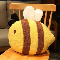 New Kawaii Bee Butterfly Plush Toys Super Soft Stuffed Animals Insect Ladybug Pillow Sofa Cushion For Kids Birthday Gift beige
