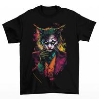 Joker Cat T-Shirt Unisex Cotton TV Batman Superman Gotham Batmobile Sizes Kitty 3XL black