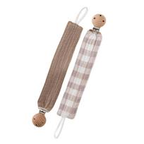 Organic Cotton Pacifier Holder Clip Wood Clasp Stylish Baby Pacifier Cord Soft Breathable Secure Durable Baby Essential