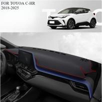 TOYOTA C-HR 2018-2025 Automobilio prietaisų skydelio kilimėlis Prietaisų skydelio kilimėlis Dangtelis nuo saulės Prietaisų skydelio dangtelis Kilimėlis Priedai front  A black