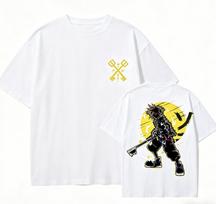 Kingdom Hearts Sora Anime Lover T shirt Year round clothing personality Clothes Plus Size Unisex New Model Couples high quality soft M blue