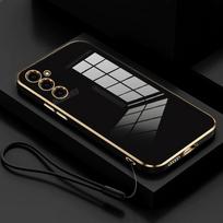 For Samsung Galaxy A 16 15 25 35 55 Plating Lanyard Silicone Case A16 A15 A25 A35 A55 A14 A24 A34 A54 M15 M35 M55 M54 Back Cover A16
