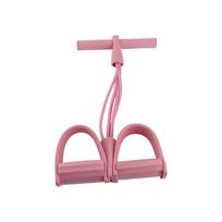 Pedal Resistance Bands with Handles 4 Tube Foot Stretcher Multifunction Fitness Equipment for Waist Leg Pink Set Pink Set