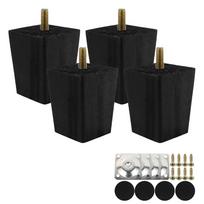 4PCS Furniture Legs 6/10cm Square Solid Wood Couch Legs Replacement Sofa Legs for Armchair Bed Dresser Cabinet Furniture Feet