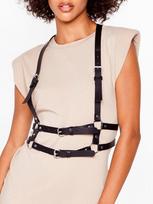 Women'S Leather Body Harness With Adjustable Buckles, Gothic Punk Style, Perfect For Festival Outfits 92cm