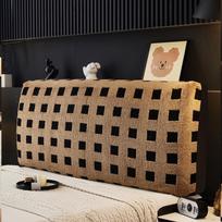 Plaid Thickened Bedside Headboard Cover 120*60cm for 110-140cm headboard brown