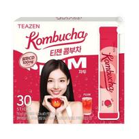 TEAZEN Alpha CD Plum Kombucha Korean Sparkling Low Calorie Tea Drink 30 Sticks 1box(30ea) red