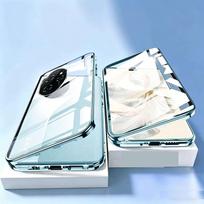 Case for Huawei Honor 200 Pro with Double Sided Tempered-Glass & Metal Frame Phone Bumpers Full Lens Protection Cover for Honor 200 violetinė