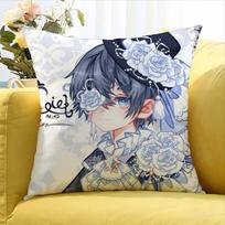 Ciel Phantomhive Anime Various Sizes Square Pillow Case For Car Home Bedchamber Decor Peach skin 18*18(CM)-1Pcs