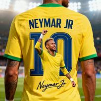 Aukštos kokybės Neymar Specialaus leidimo futbolo marškinėliai Trumpomis rankovėmis Greitai džiūstantys Kvėpuojantys Lauko sportinė apranga Vyrams Moterims Vaikams XXXL blue
