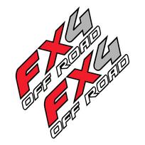 2PC FX4 Off Road Car Sticker ForRanger Raptor F150 Mitsubishi L200 Isuzu Dma  NAVARA  Hilux Pickup Accessories red