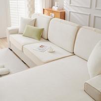 Milk Fiber Herringbone Pattern Sofa Cover All-Inclusive Universal Non-Slip Sofa Cushion Four Seasons Universal Cover Cloth 60X60 beige