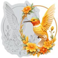 Hummingbird Silicone Mold Wreath Fondant Molds Cake Decorating Tools Cupcake Topper Candy Sugar Craft Gum Paste Polymer Clay pilka spalva
